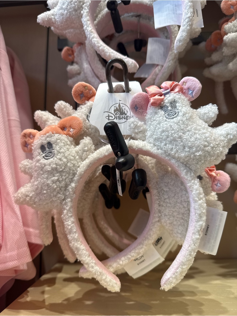 Disney parks Sherpa Minnie Mouse Ear Headband - White and Pink